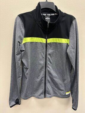 Victoria's Secret PINK Ultimate full zip workout jacket w/thumbhole cuffs size L